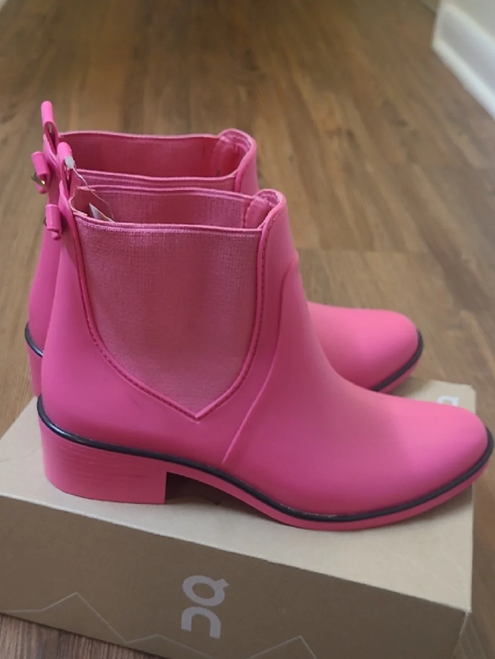 kate spade Bright Pink Chelsea Rain‎ Booties